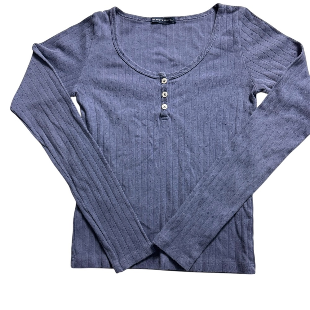Brandy Melville Lavender Ribbed Long‎ Sleeve Top
